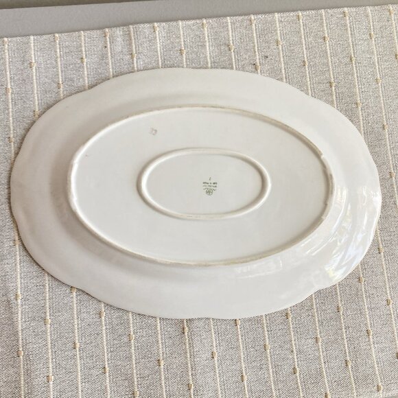 FAVOLINA Poland SERVING PLATTER Roses 13” Oval Gold Trim Cottagecore   Farm - Picture 4 of 9